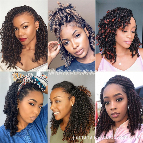 Synthetic Crochet Hair 8" Ombre Color Spring Twist Crochet Braid Hair Extension